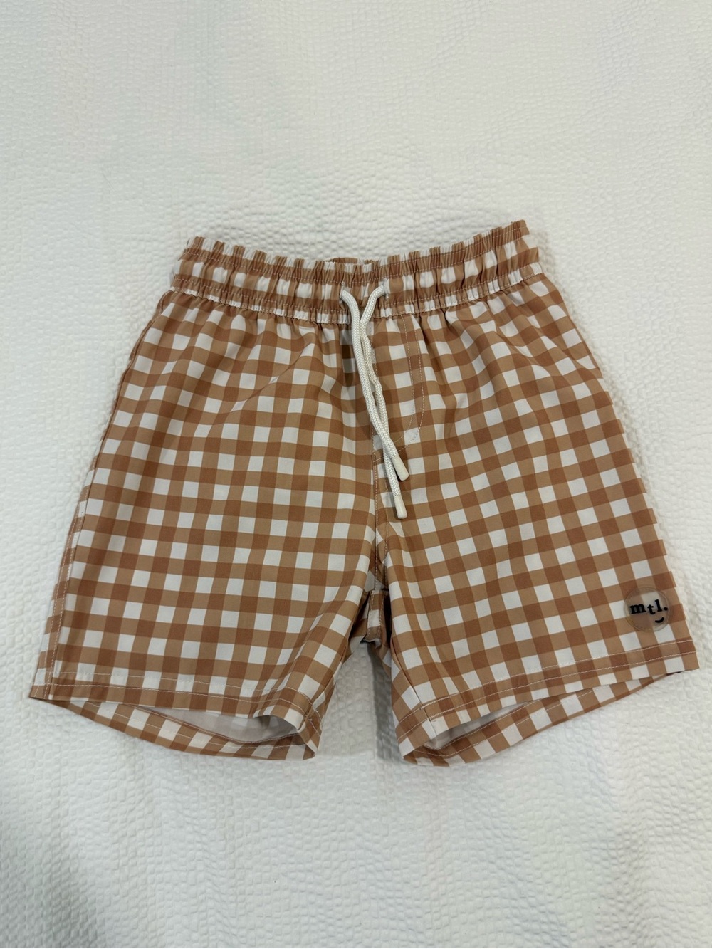 Children’s Gingham Swim Trunks